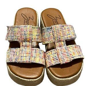 Zodiac Women's Izzy Espadrille Platform Wedge Sandals adjustable strap size 7.5